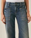 Womens Jeans Straight Fit Low Rise Cotton Elastane Dark Wash - Blue 63_431H001_AZU194052_5