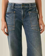 Womens Jeans Straight Fit Low Rise Cotton Elastane Dark Wash - Blue 63_431H001_AZU194052_5
