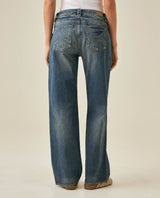 Womens Jeans Straight Fit Low Rise Cotton Elastane Dark Wash - Blue 63_431H001_AZU194052_6