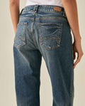 Womens Jeans Straight Fit Low Rise Cotton Elastane Dark Wash - Blue 63_431H001_AZU194052_7
