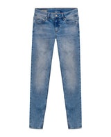 Womens Jeans Skinny Fit Low Rise Cotton Recycled Polyester Elastane Light Wash Front Distressing - Blue 63_431H002_AZU154020_3