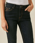 Womens Jeans Skinny Fit High Rise Cotton–Polyester Blend Ultra Dark Wash Embroidered - Blue 63_431H005_AZU193924_5