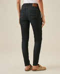 Womens Jeans Skinny Fit High Rise Cotton–Polyester Blend Ultra Dark Wash Embroidered - Blue 63_431H005_AZU193924_6