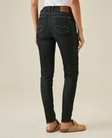 Womens Jeans Skinny Fit High Rise Cotton–Polyester Blend Ultra Dark Wash Embroidered - Blue 63_431H005_AZU193924_6