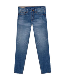 Womens Jeans Skinny Crop High Rise Recycled Cotton Blend Medium Wash Hem Slits - Blue 63_431H006_AZU184140_3