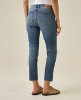 Womens Jeans Skinny Crop High Rise Recycled Cotton Blend Medium Wash Hem Slits - Blue 63_431H006_AZU184140_6