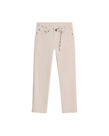Womens Jeans Straight Relaxed Fit High Rise Cotton Comfort Raw Ivory Wash Included Belt - Raw 63_431H007_CRU134403_3
