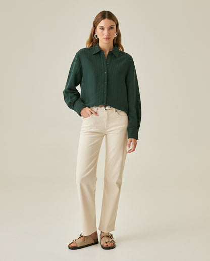 Womens Jeans Straight Relaxed Fit High Rise Cotton Comfort Raw Ivory Wash Included Belt - Raw 63_431H007_CRU134403_4