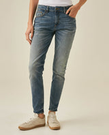 Womens Jeans Skinny Fit High Rise Cotton Comfort Medium Wash Heavy Vintage Distressing - Blue 63_431H008_AZU184140_0