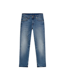 Womens Jeans Skinny Fit High Rise Cotton Comfort Medium Wash Heavy Vintage Distressing - Blue 63_431H008_AZU184140_3