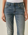 Womens Jeans Skinny Fit High Rise Cotton Comfort Medium Wash Heavy Vintage Distressing - Blue 63_431H008_AZU184140_5