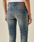 Womens Jeans Skinny Fit High Rise Cotton Comfort Medium Wash Heavy Vintage Distressing - Blue 63_431H008_AZU184140_7