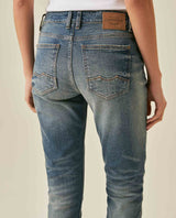 Womens Jeans Skinny Fit High Rise Cotton Comfort Medium Wash Heavy Vintage Distressing - Blue 63_431H008_AZU184140_7