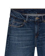 Womens Jeans Straight Relaxed Fit High Rise Cotton–Elastane Comfort Dark Wash Embroidered Logo - Blue 63_431H009_AZU194052_8