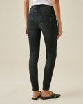 Womens Jeans Skinny Fit Mid Rise Cotton–Elastane Dark Wash Destroyer Effect Whiskering - Blue 63_431H010_AZU194052_6