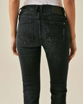 Womens Jeans Skinny Fit Mid Rise Cotton–Elastane Dark Wash Destroyer Effect Whiskering - Blue 63_431H010_AZU194052_7