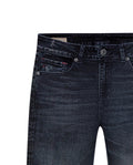 Womens Jeans Skinny Fit Mid Rise Cotton–Elastane Dark Wash Destroyer Effect Whiskering - Blue 63_431H010_AZU194052_8