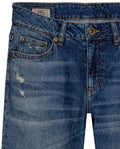 Womens Jeans New Skinny Bootcut High Rise Cotton–Tencel Blend Medium Wash Rips Artisan Repairs - Blue 63_431H011_AZU184140_8