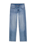 Womens Jeans Straight Relaxed Fit Super High Rise Cotton–Polyester Lurex Light Wash Subtle Shine - Blue 63_431H012_AZU154020_3
