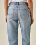 Womens Jeans Straight Relaxed Fit Super High Rise Cotton–Polyester Lurex Light Wash Subtle Shine - Blue 63_431H012_AZU154020_7