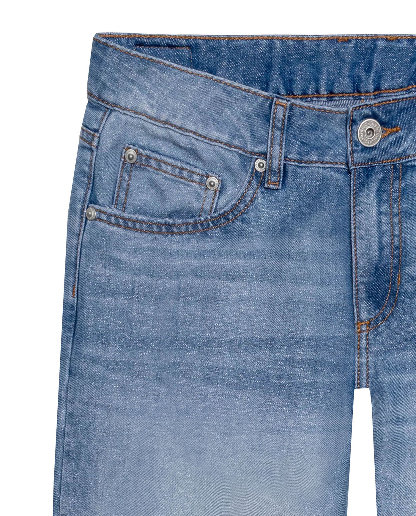 Womens Jeans Straight Relaxed Fit Super High Rise Cotton–Polyester Lurex Light Wash Subtle Shine - Blue 63_431H012_AZU154020_8