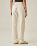 Womens Jeans Straight Relaxed Fit High Rise Cotton–Lyocell Herringbone Texture Raw Ivory Wash - Raw 63_431H013_CRU134403_6