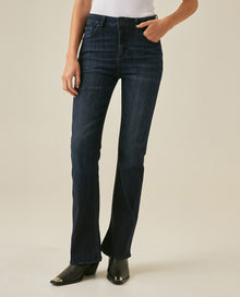 Womens Jeans Skinny Semi-Flare Super High Rise Cotton–Polyester Blend Ultra Dark Wash Hybrid - Blue 63_431H016_AZU193924_0
