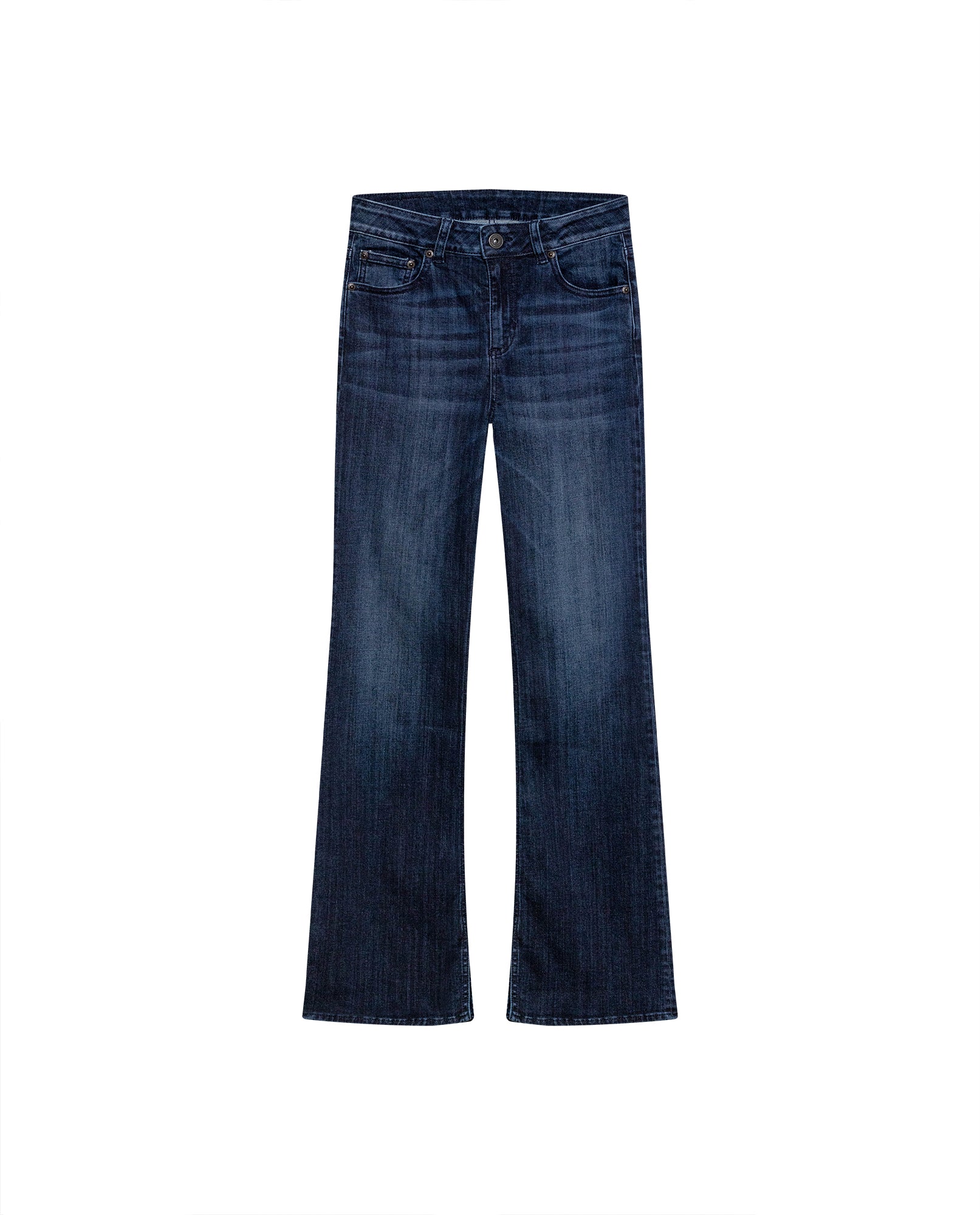 Womens Jeans Skinny Semi-Flare Super High Rise Cotton–Polyester Blend Ultra Dark Wash Hybrid - Blue 63_431H016_AZU193924_3