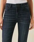 Womens Jeans Skinny Semi-Flare Super High Rise Cotton–Polyester Blend Ultra Dark Wash Hybrid - Blue 63_431H016_AZU193924_5