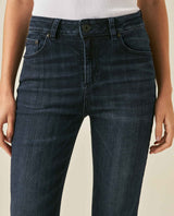 Womens Jeans Skinny Semi-Flare Super High Rise Cotton–Polyester Blend Ultra Dark Wash Hybrid - Blue 63_431H016_AZU193924_5