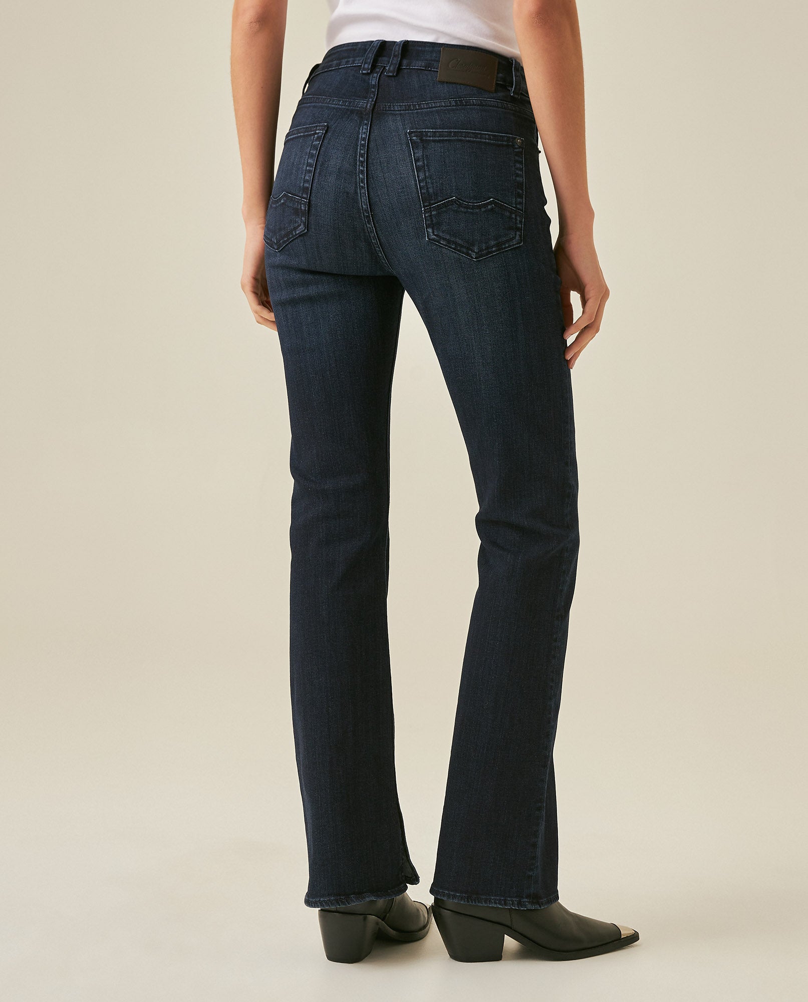 Womens Jeans Skinny Semi-Flare Super High Rise Cotton–Polyester Blend Ultra Dark Wash Hybrid - Blue 63_431H016_AZU193924_6