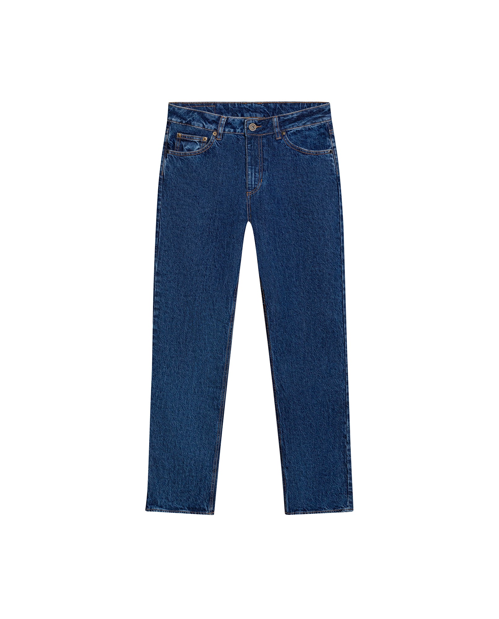 Womens Jeans Straight Bootcut Super High Rise Cotton Comfort Medium Wash Clean - Blue 63_431H017_AZU184140_3