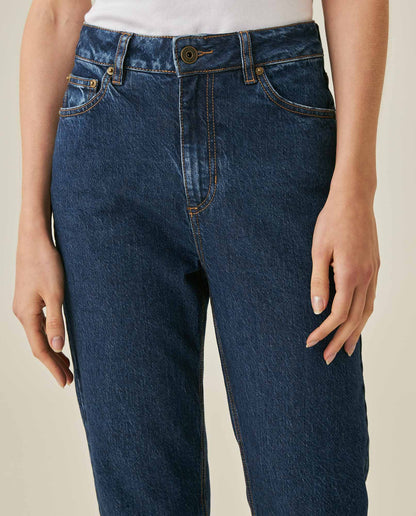 Womens Jeans Straight Bootcut Super High Rise Cotton Comfort Medium Wash Clean - Blue 63_431H017_AZU184140_5