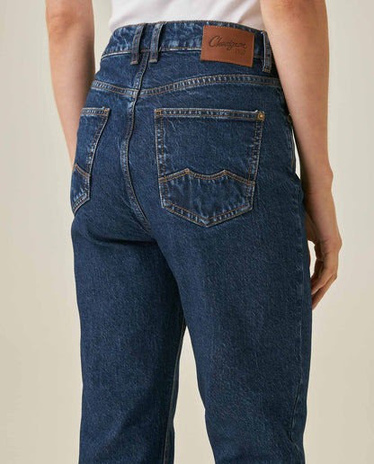 Womens Jeans Straight Bootcut Super High Rise Cotton Comfort Medium Wash Clean - Blue 63_431H017_AZU184140_7