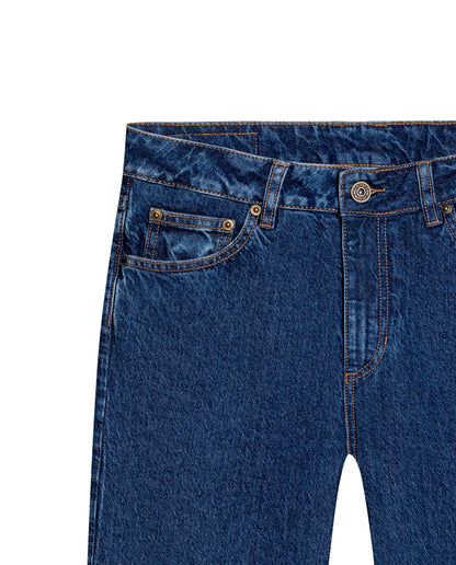 Womens Jeans Straight Bootcut Super High Rise Cotton Comfort Medium Wash Clean - Blue 63_431H017_AZU184140_8