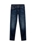 Womens Jeans Straight Bootcut High Rise Cotton Comfort Dark Wash Subtle Distressing - Blue 63_431H020_AZU194052_3