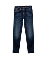 Womens Jeans Straight Bootcut High Rise Cotton Comfort Dark Wash Subtle Distressing - Blue 63_431H020_AZU194052_3