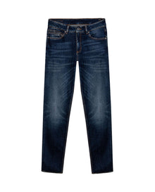 Womens Jeans Straight Bootcut High Rise Cotton Comfort Dark Wash Subtle Distressing - Blue 63_431H020_AZU194052_3
