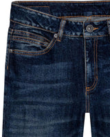 Womens Jeans Straight Bootcut High Rise Cotton Comfort Dark Wash Subtle Distressing - Blue 63_431H020_AZU194052_8