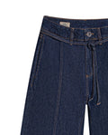 Womens Jeans Special Fit Wide Leg Super High Rise Cotton–Tencel Blend Ultra Dark Wash Included Belt Leg Cuts - Blue 63_431H022_AZU193924_3
