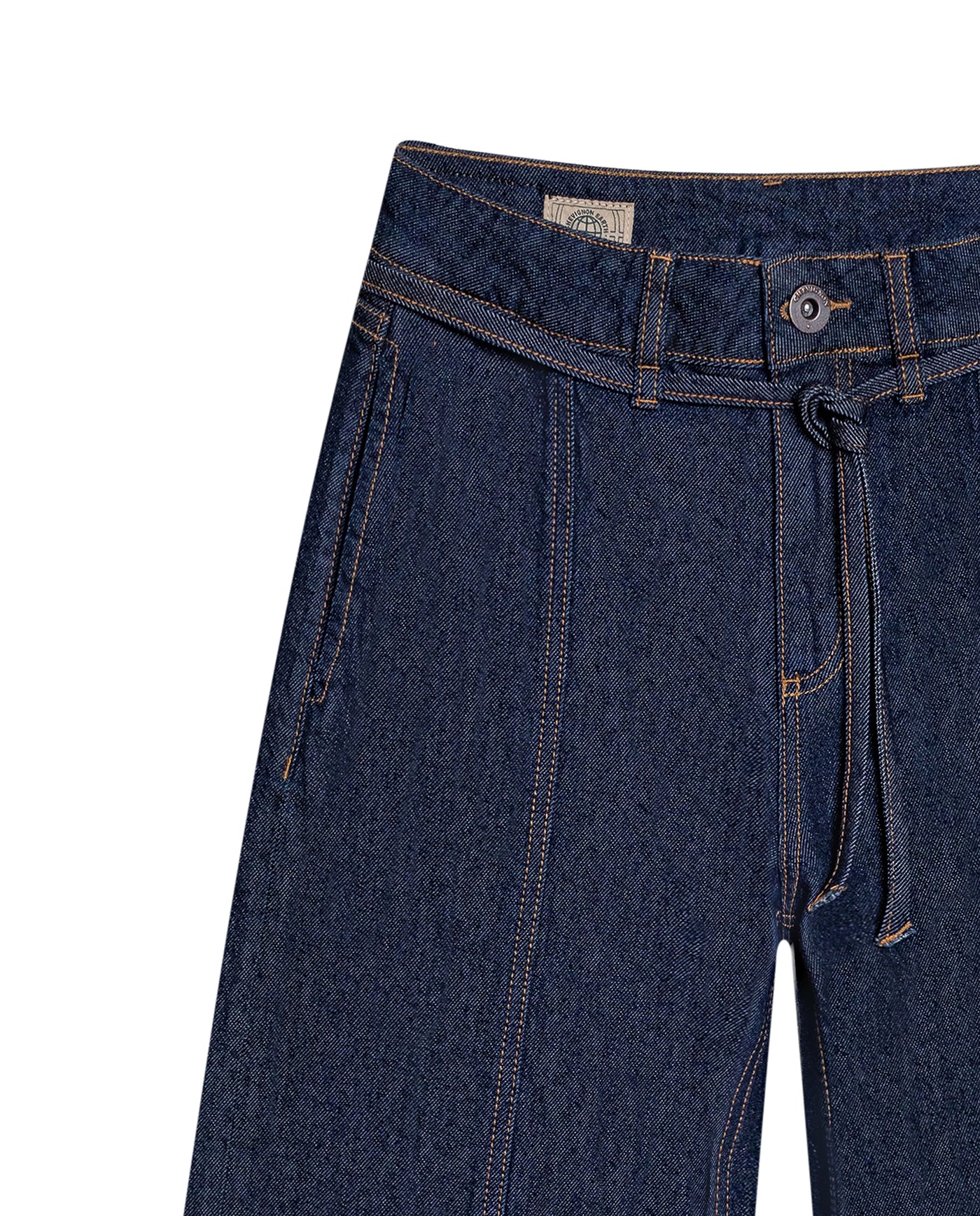 Womens Jeans Special Fit Wide Leg Super High Rise Cotton–Tencel Blend Ultra Dark Wash Included Belt Leg Cuts - Blue 63_431H022_AZU193924_3