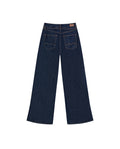 Womens Jeans Special Fit Wide Leg Super High Rise Cotton–Tencel Blend Ultra Dark Wash Included Belt Leg Cuts - Blue 63_431H022_AZU193924_5