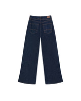 Womens Jeans Special Fit Wide Leg Super High Rise Cotton–Tencel Blend Ultra Dark Wash Included Belt Leg Cuts - Blue 63_431H022_AZU193924_5