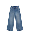 Womens Jeans Special Fit Wide Leg High Rise Cotton Comfort Dark Wash Cargo Double Waistband Architectural - Blue 63_431H023_AZU194052_3