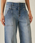 Womens Jeans Special Fit Wide Leg High Rise Cotton Comfort Dark Wash Cargo Double Waistband Architectural - Blue 63_431H023_AZU194052_5
