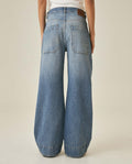 Womens Jeans Special Fit Wide Leg High Rise Cotton Comfort Dark Wash Cargo Double Waistband Architectural - Blue 63_431H023_AZU194052_6