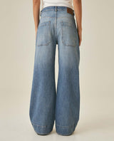 Womens Jeans Special Fit Wide Leg High Rise Cotton Comfort Dark Wash Cargo Double Waistband Architectural - Blue 63_431H023_AZU194052_6
