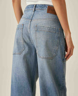 Womens Jeans Special Fit Wide Leg High Rise Cotton Comfort Dark Wash Cargo Double Waistband Architectural - Blue 63_431H023_AZU194052_7