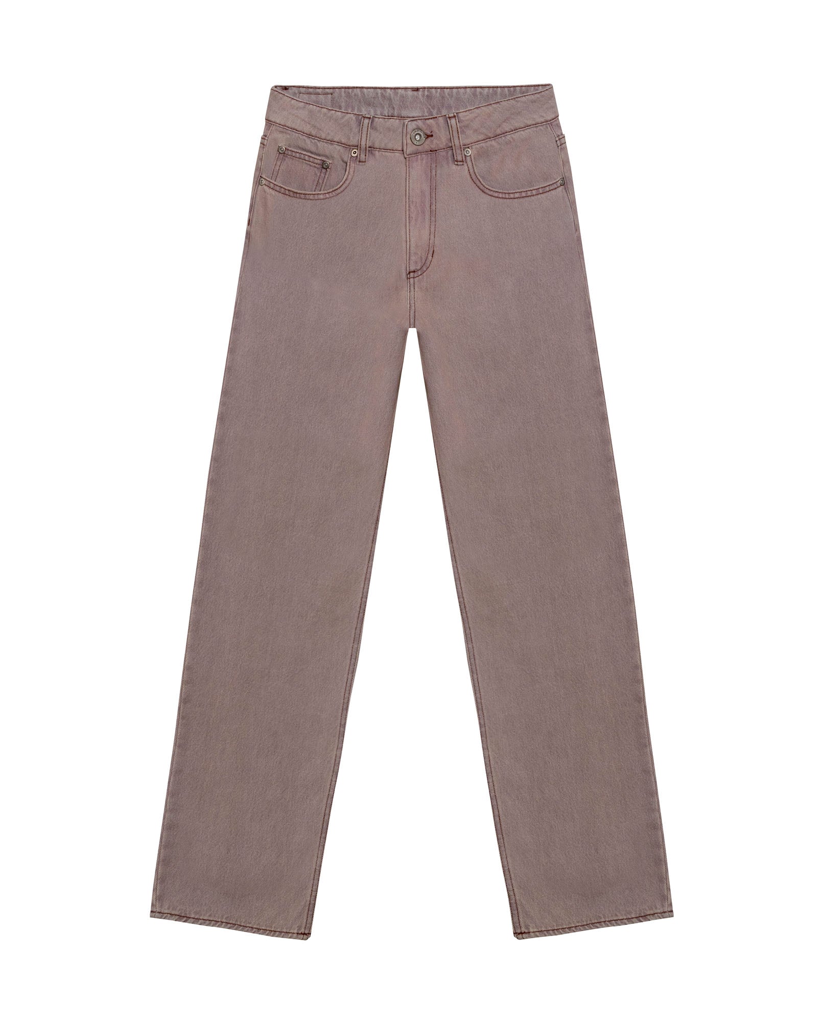 Womens Jeans Special Fit Straight Relaxed Leg Super High Rise Cotton Non-Stretch Ivory Wash Pristine - Beige 63_431H025_BEI161703_3