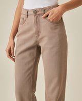 Womens Jeans Special Fit Straight Relaxed Leg Super High Rise Cotton Non-Stretch Ivory Wash Pristine - Beige 63_431H025_BEI161703_5